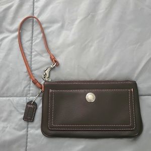 Coach leather wristlet